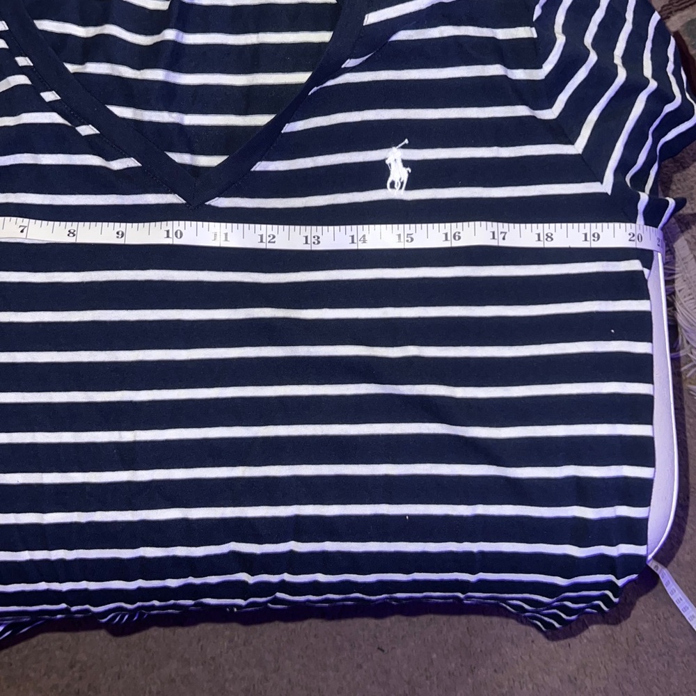 POLO Ralph Lauren (XL) Navy & White Striped Shirt - Picture 5 of 6